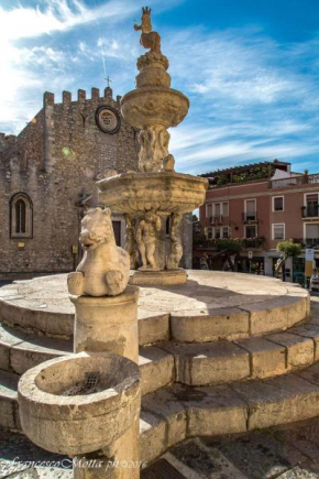 Taormina castle and sea view